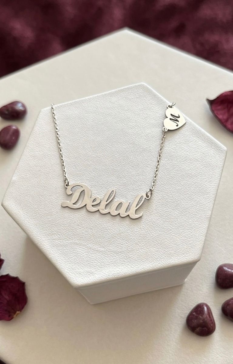 Personalized Name Necklace with Custom Engraved Heart