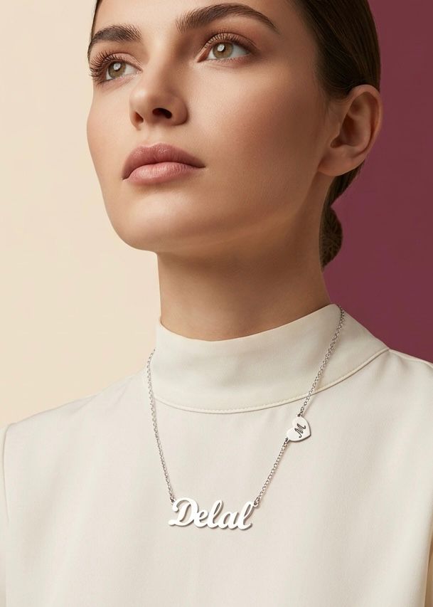 Personalized Name Necklace with Custom Engraved Heart