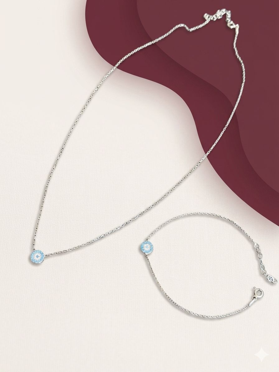 Evil Eye Jewelry Set – Necklace & Bracelet