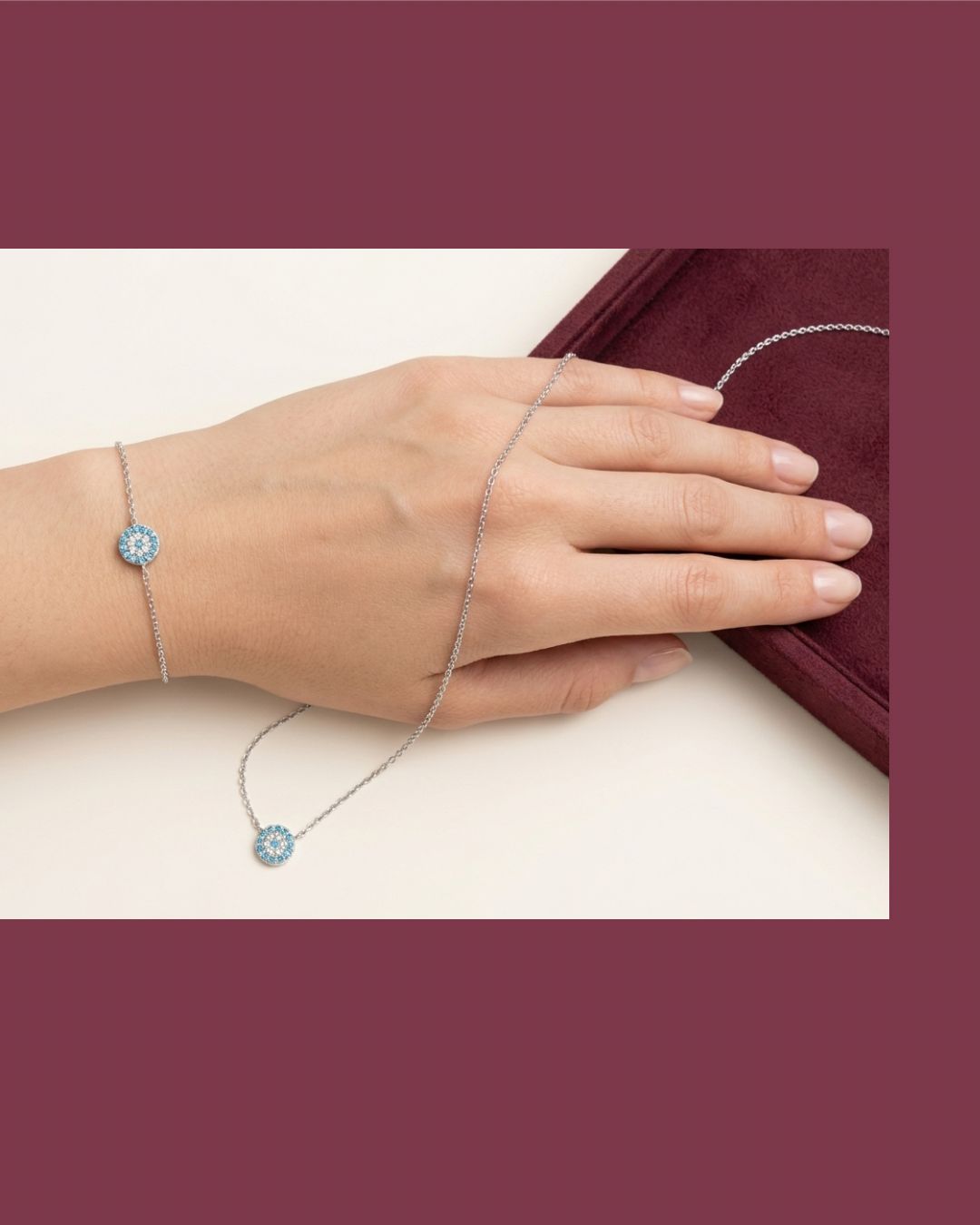 Evil Eye Jewelry Set – Necklace & Bracelet