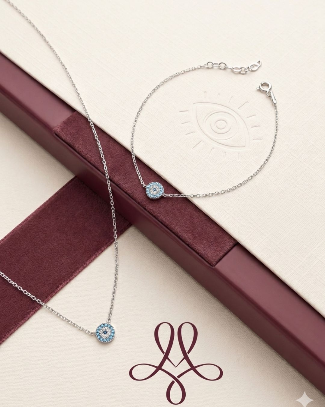 Evil Eye Jewelry Set – Necklace & Bracelet
